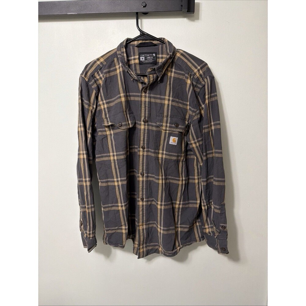 Carhartt Men's 105433  Loose Fit Midweight Chambray Long-Sleeve Grey Yellow-M